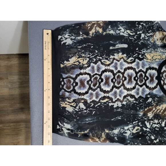 CAbi Women's SZ S Sheer Snakeskin Python Print Pullover Top Crewneck Rock Glam - Picture 8 of 8